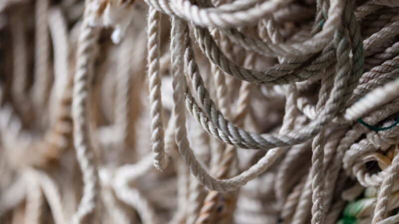End-of-life nylon ropes collected for recycling and regeneration into ECONYL® regenerated nylon